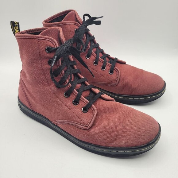 Dr. Martens Shoes - Dr. Martens Shoreditch Women's Sz 9 Canvas High Top Sneakers Boots Red